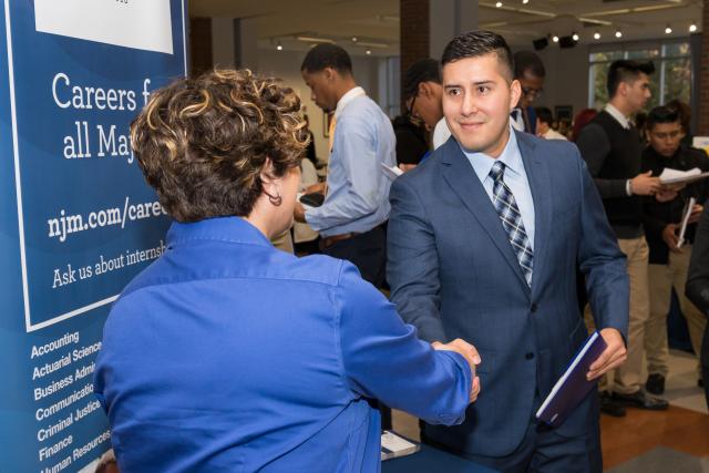 Kean student attends job fair