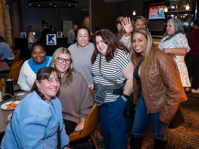 Various alumni dressed casually at NJEA alumni reception